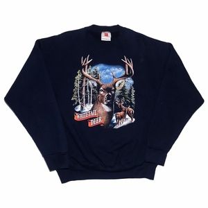 Vintage Whitetail Deer Crew Neck Sweatshirt XL/XXL